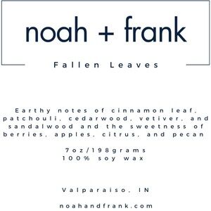 7 ounce non-toxic soy candle Fallen Leaves